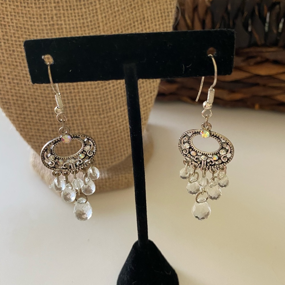Silver-toned crystal Earrings